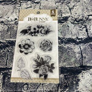 BOBUNNY FLORAL STAMPS Flowers & Leaves Clear Stamp Set #12105894